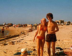 Nini and Tedy at the Tel Aviv beach in September 1973