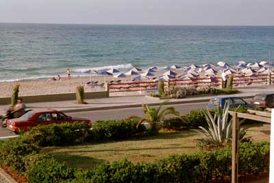 Beach seen from hotel balcony