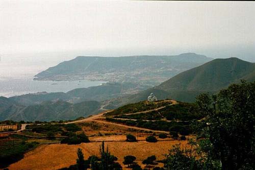 Karpathos, view from above with church