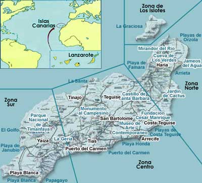 Map pf Lanzarote