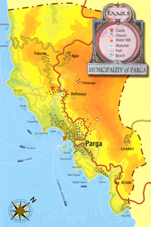 Maps of Parga, Greece