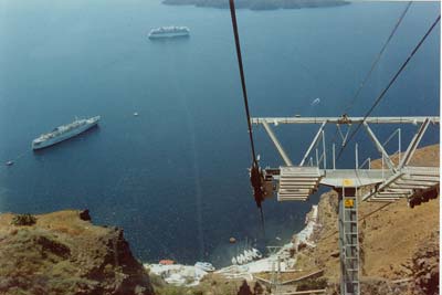 Santorini, the cable car