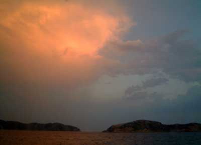 Red sky before the storm, Skiathos