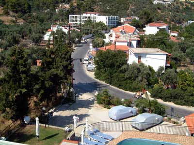 View of the road from the hotelbalcony