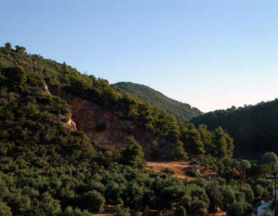 View over the mountains from hotelbalcony
