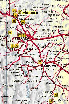 Map over Meteora area