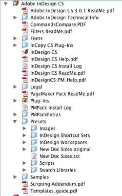 InDeisgn CS application folder