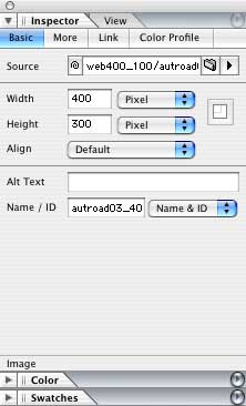 GoLive Inspector, set Name/ID
