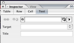 table inspector text