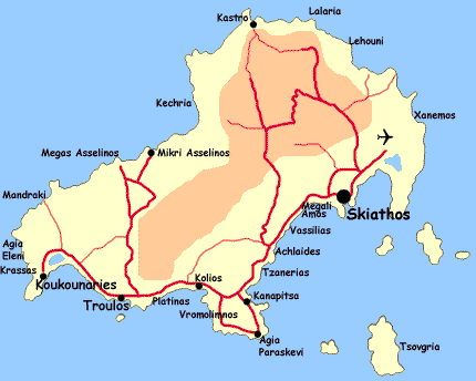 Map of Skiathos